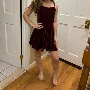 Velvet maroon dress